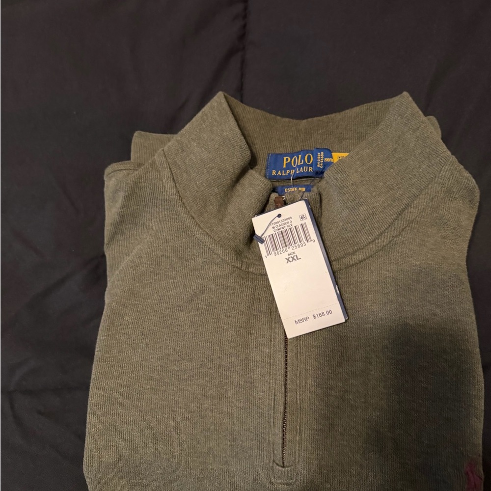 Polo by Ralph Lauren Green Quarter-Zip Sweater